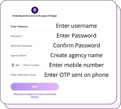 Chamet Agency
                    Registration